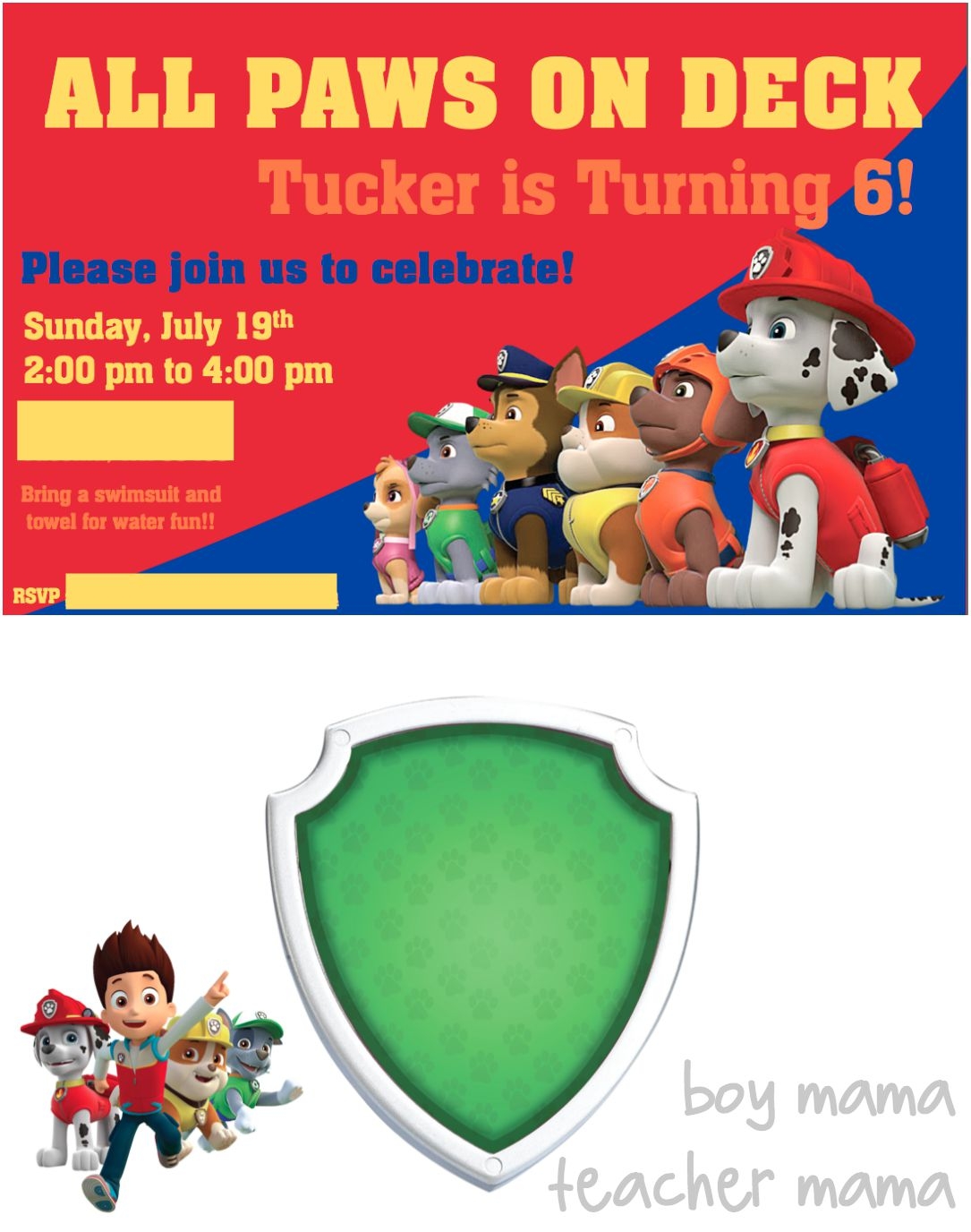 printable paw patrol birthday card