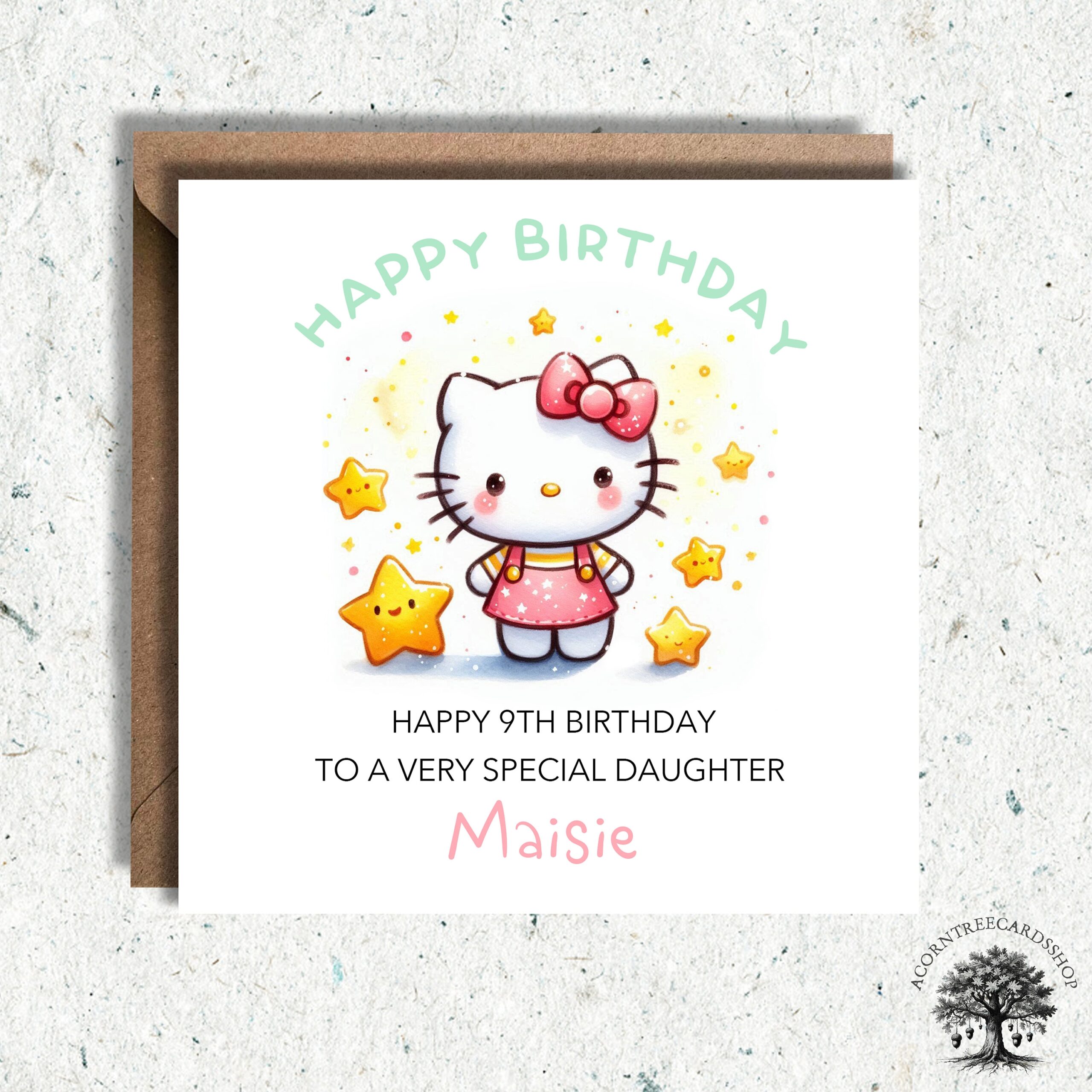 Personalised Hello Kitty Birthday Card Hello Kitty Birthday Card Birthday Card Daughter Hello Kitty Birthday Personalised Card Fan Art