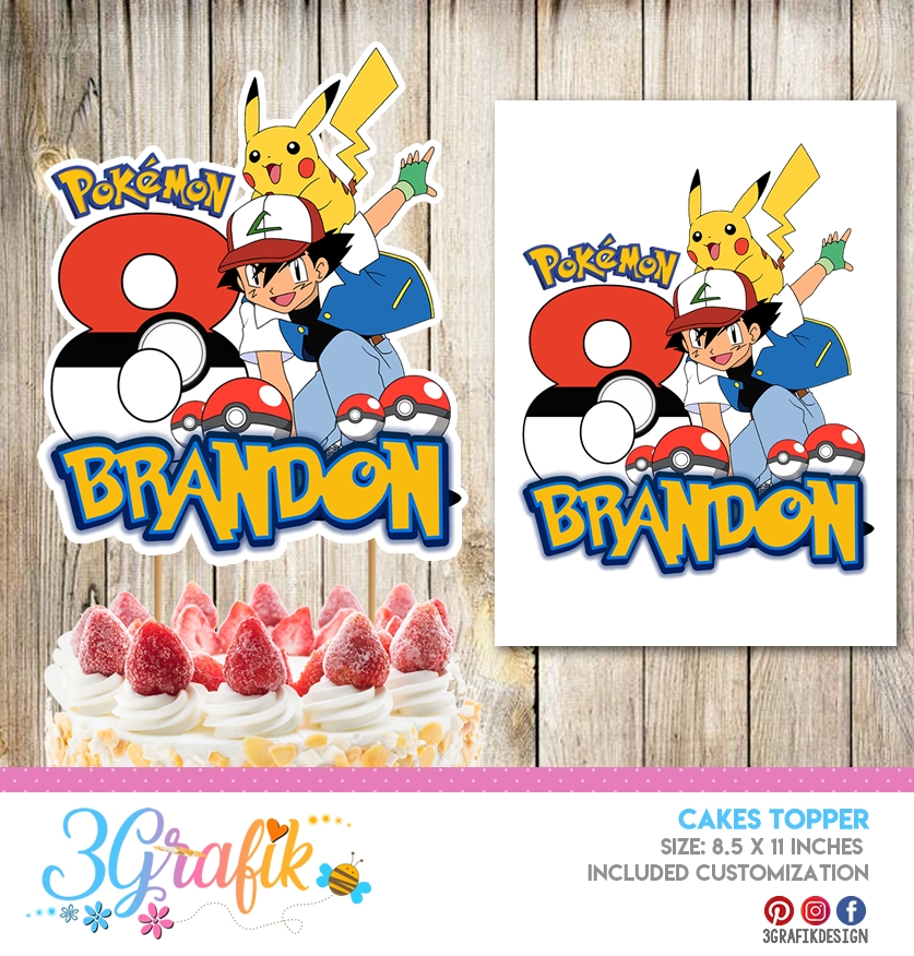 Pokemon Cake Topper Printable Pokemon Cake Topper Printable