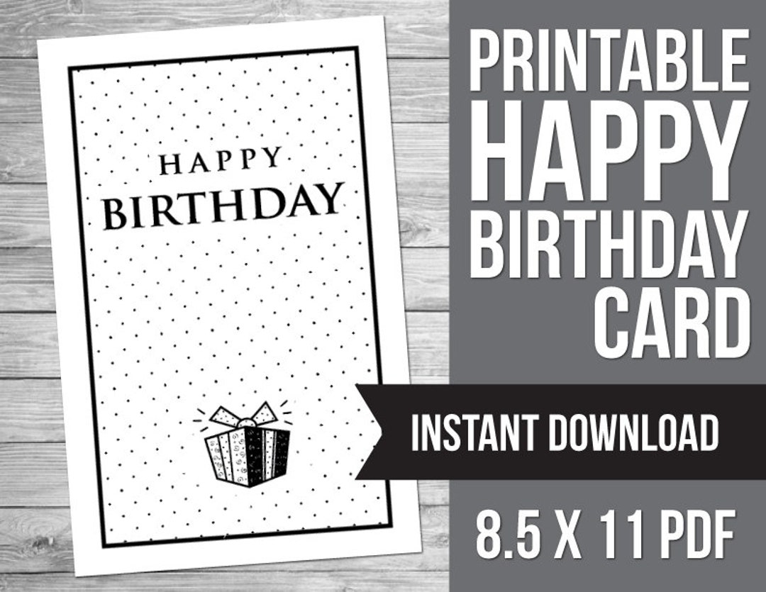 Free Printable Birthday Cards Black And White