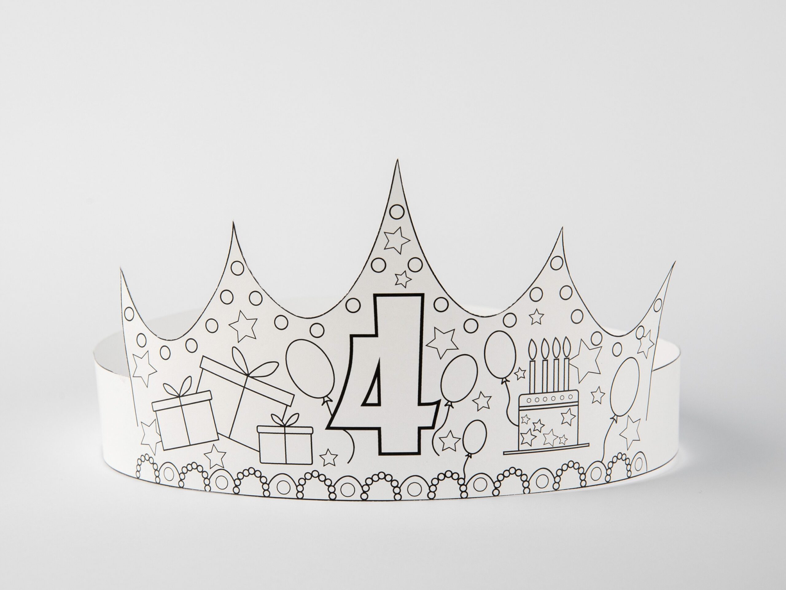 Printable Birthday Number Paper Crown 4th Birthday Coloring File Party Decoration DIY Head Accessory Instant Download Gorgeous Preschooler Etsy