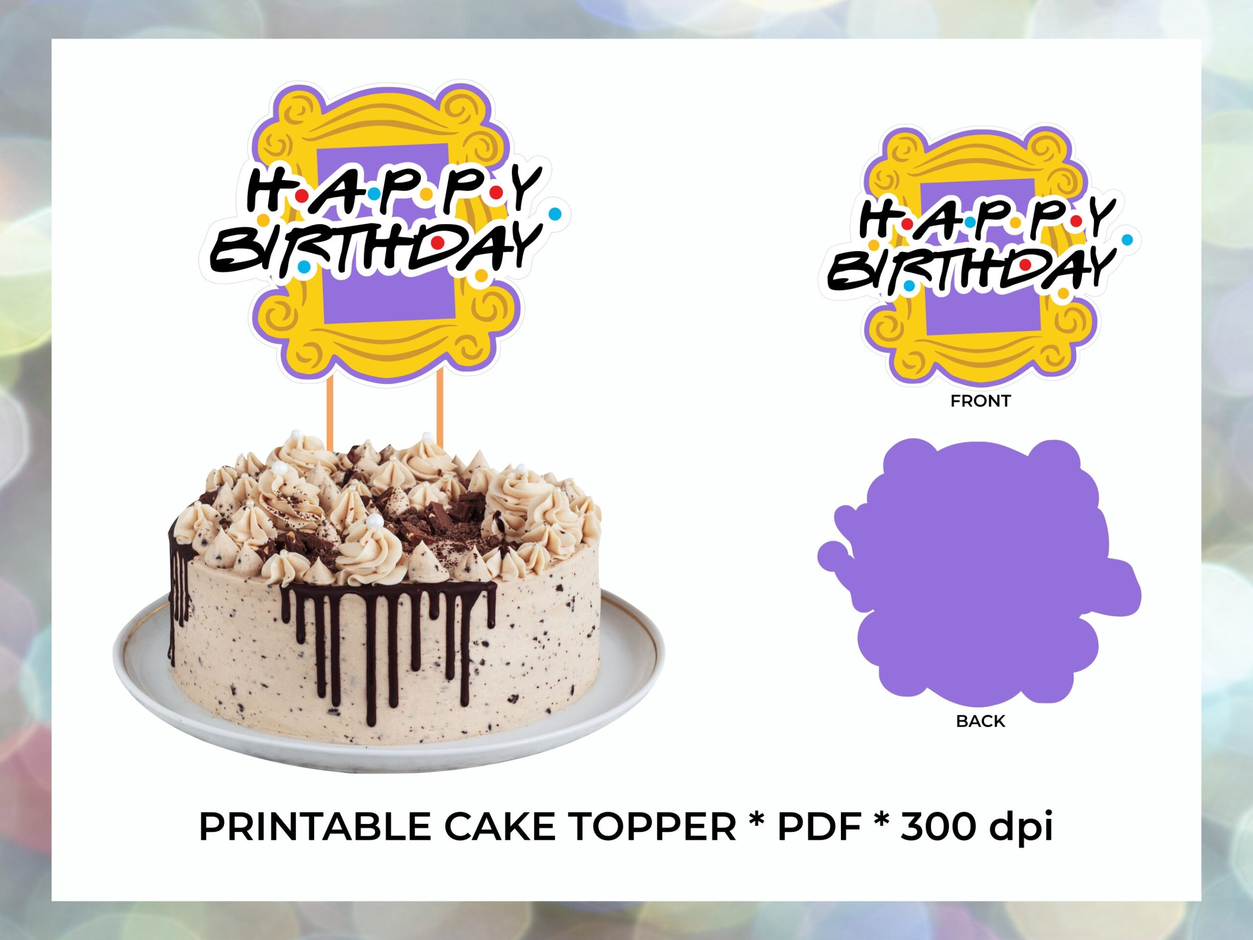happy birthday cake topper printable