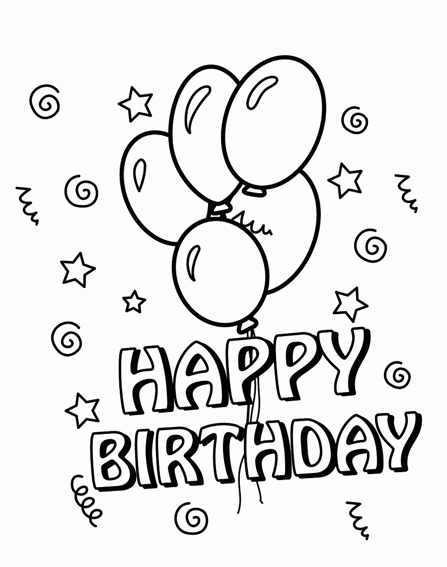 Happy Birthday Printable Coloring Page