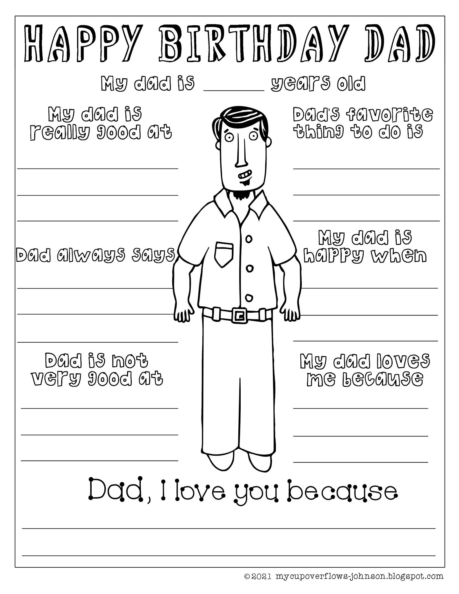 Printable Free PDF Happy Birthday Coloring Pages For Dad CJu0026M Printable Free PDF Happy Birthday Coloring Pages For Dad CJu0026M