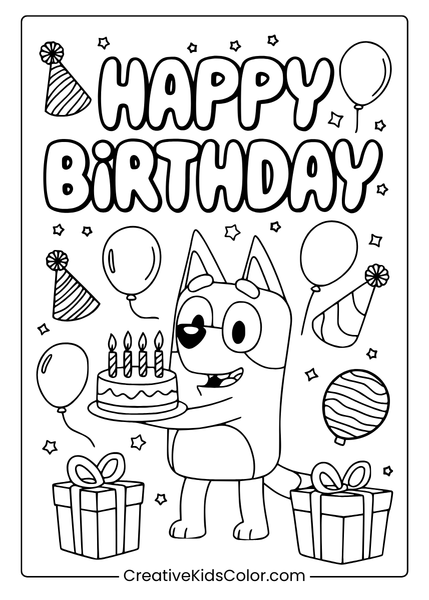 Printable Free PDF Happy Birthday Coloring Pages For Dad CJu0026M 