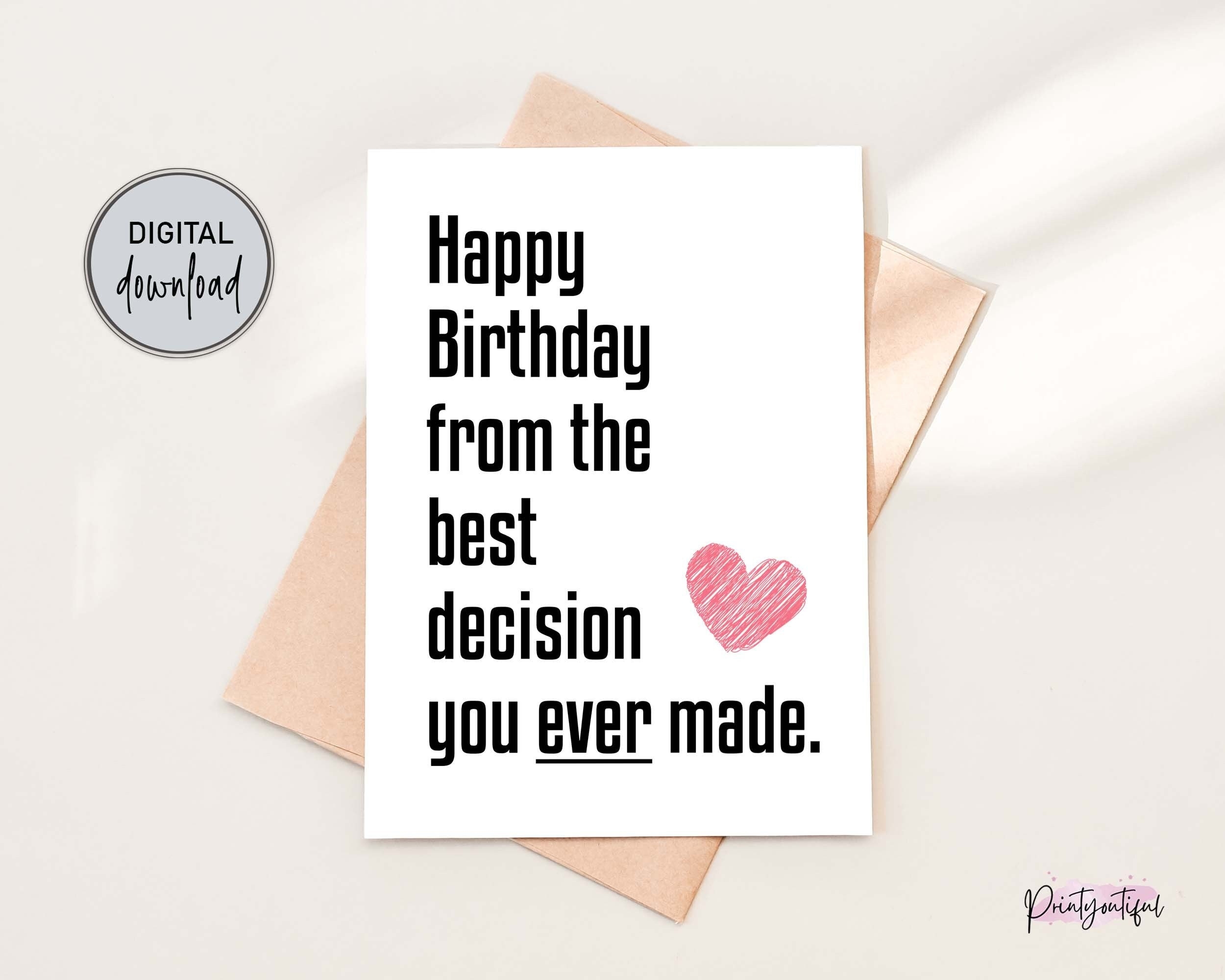 Printable Funny Birthday Card For Husband Or Wife Funny Birthday Printable Funny Birthday Card For Husband Or Wife Funny Birthday
