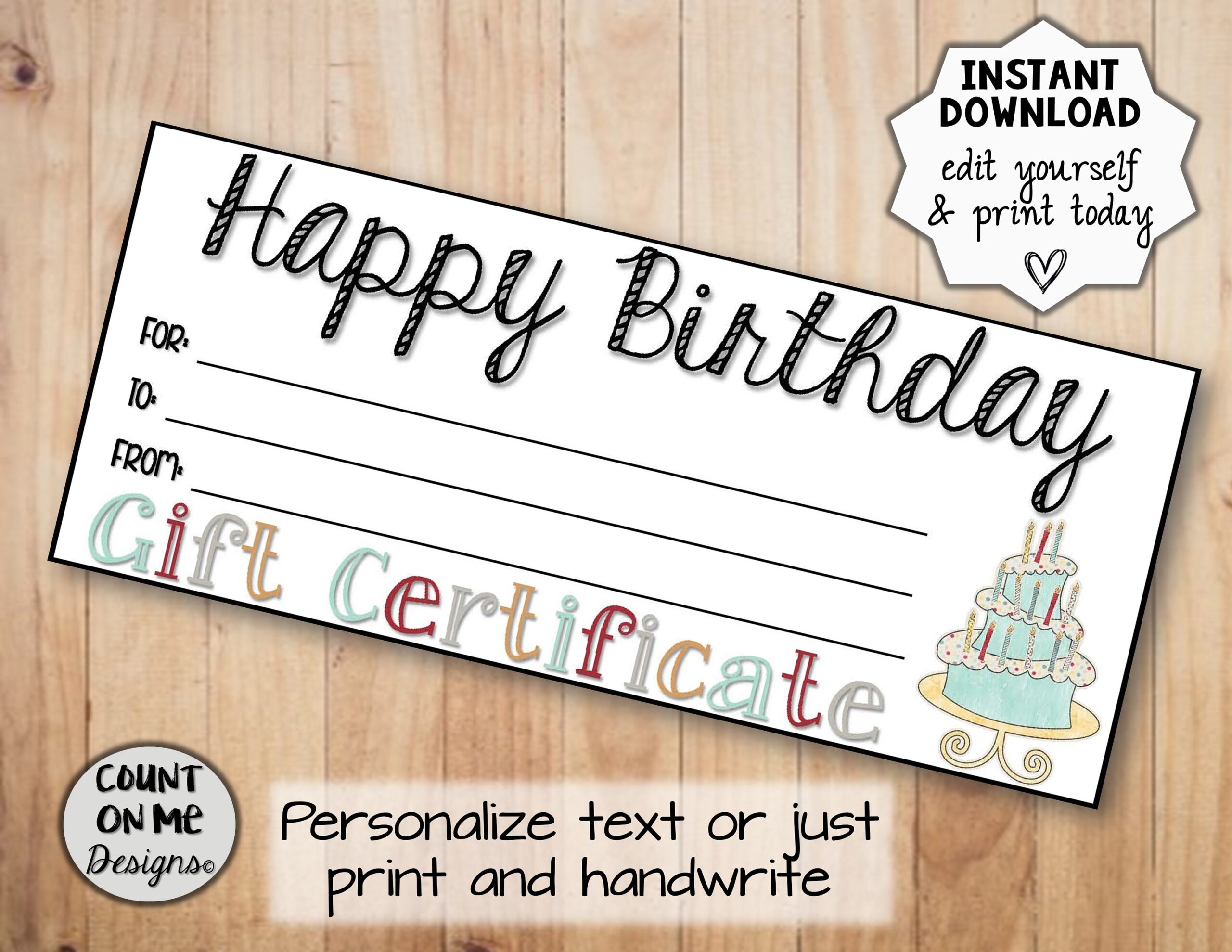happy birthday certificate printable