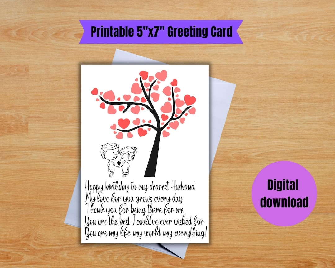 birthday greeting cards for husband printable
