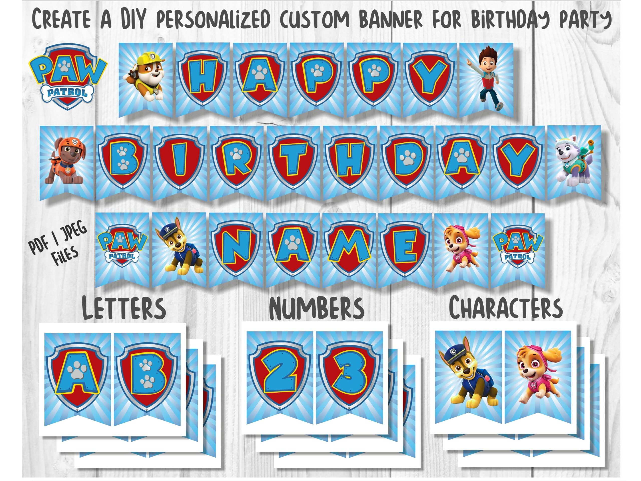 paw patrol printables birthday