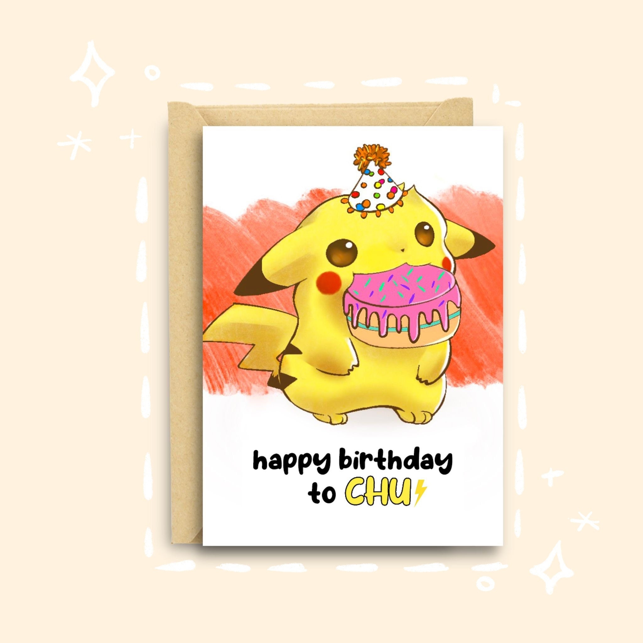 PRINTABLE Pikachu Birthday Card Instant Download Printable Card Greetings Card Cute Birthday Card For Him For Her Etsy