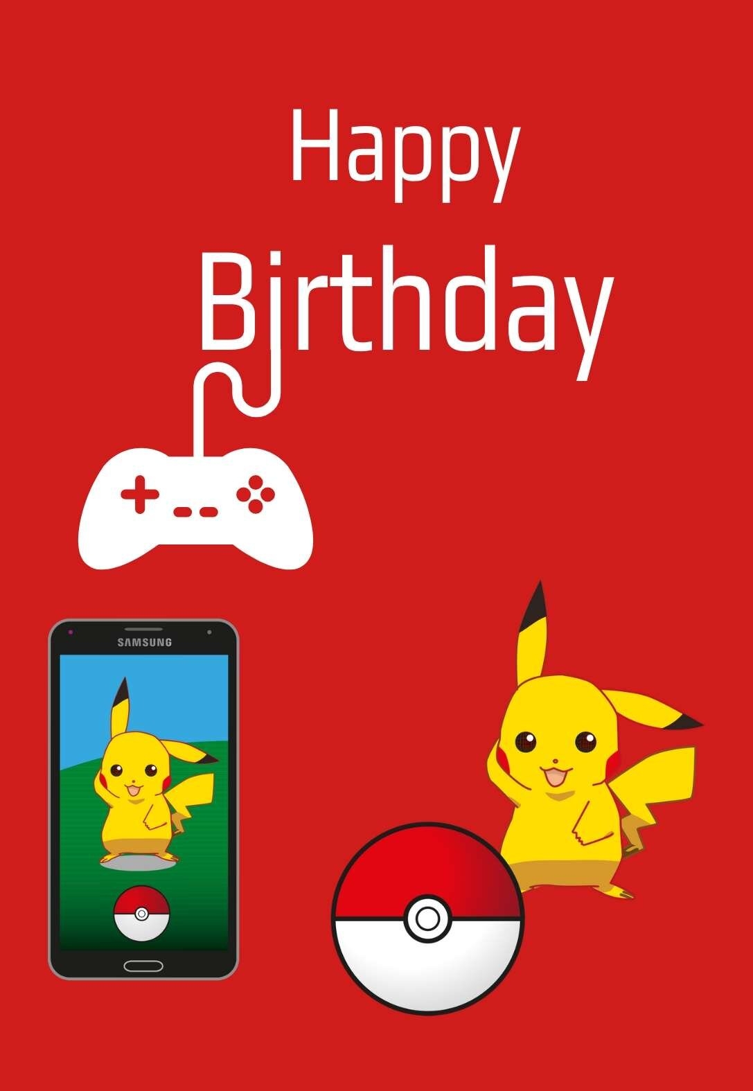 pokemon birthday card free printable