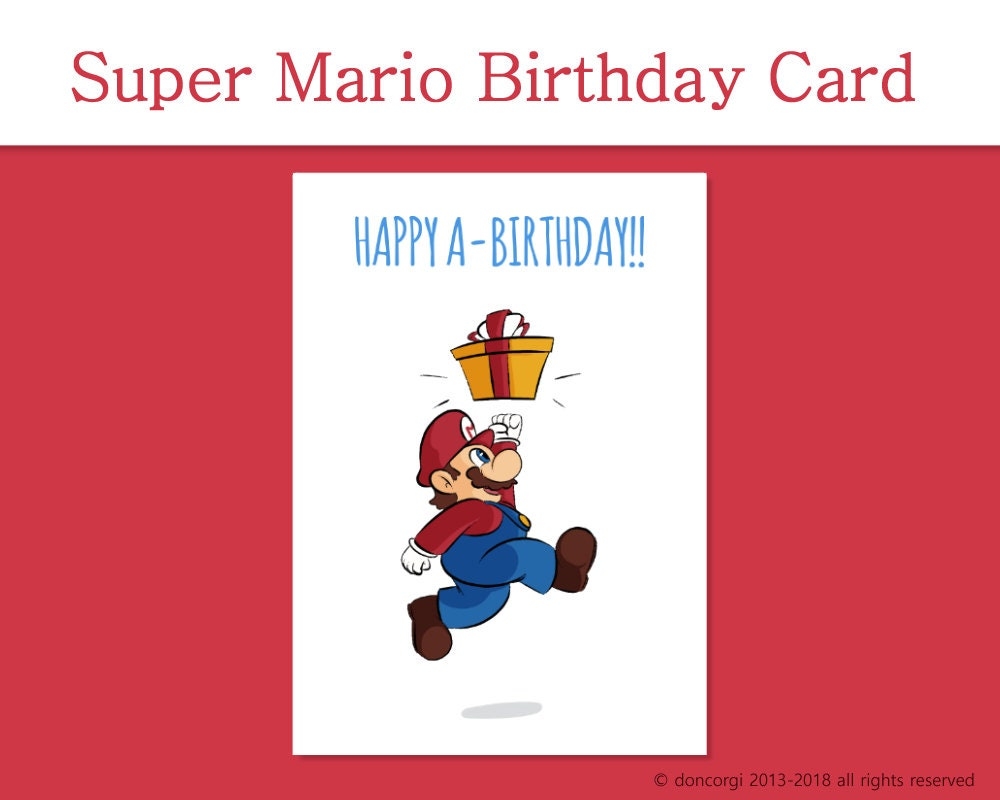 Mario Birthday Cards Printable