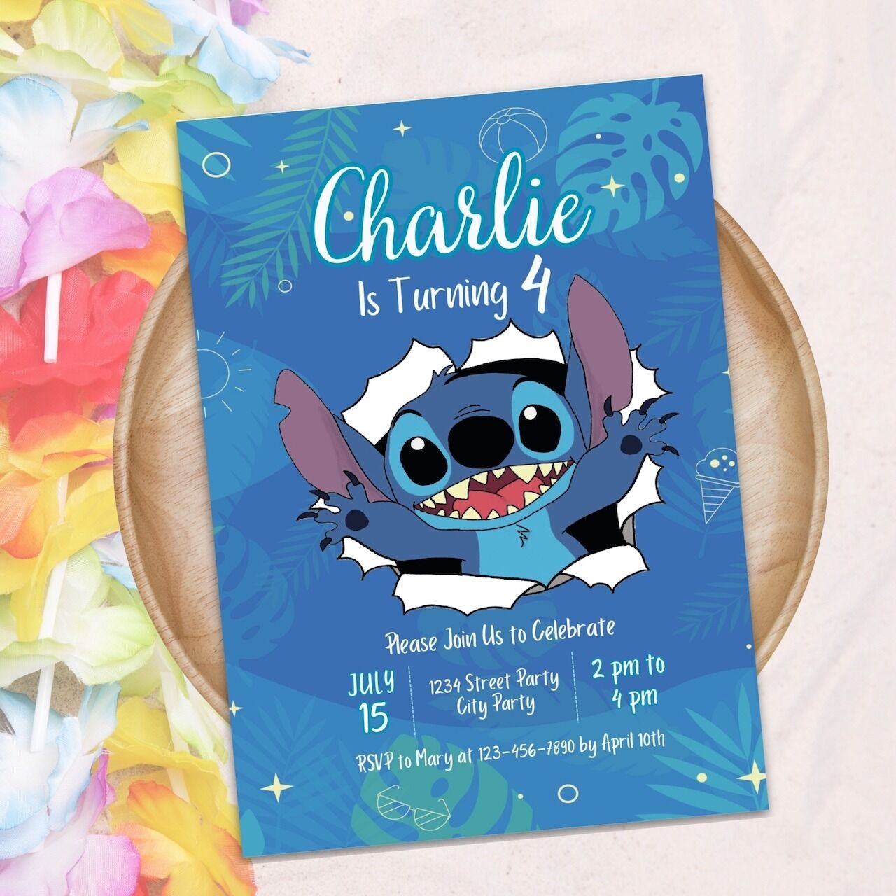 printable stitch birthday invitations