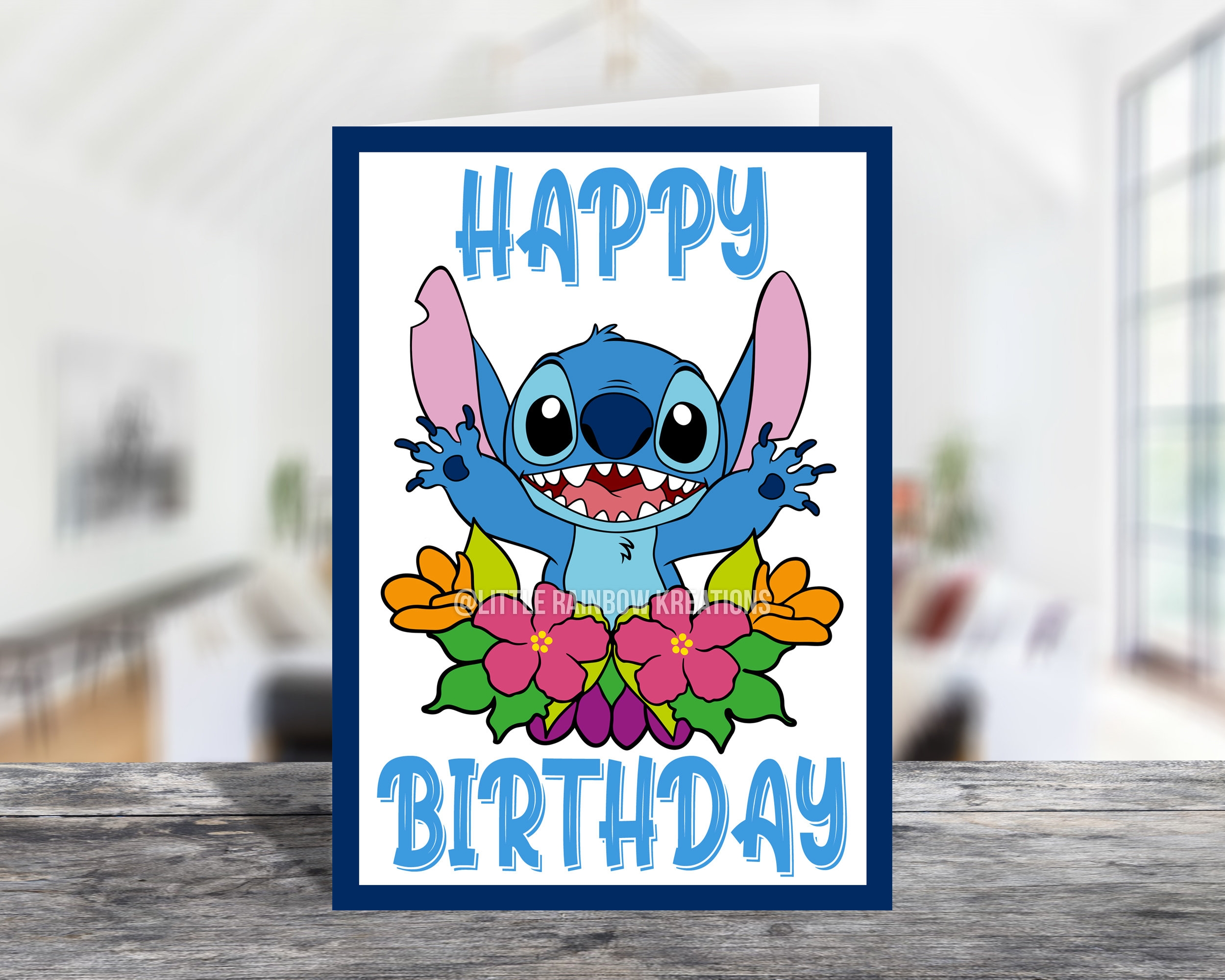 stitch birthday card printable