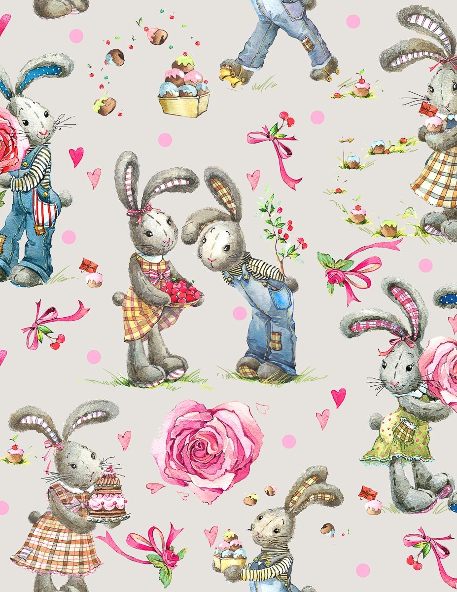 Sweet Watercolor Bunny Gift Wrap Free Printable TINSELBOX Sweet Watercolor Bunny Gift Wrap Free Printable TINSELBOX