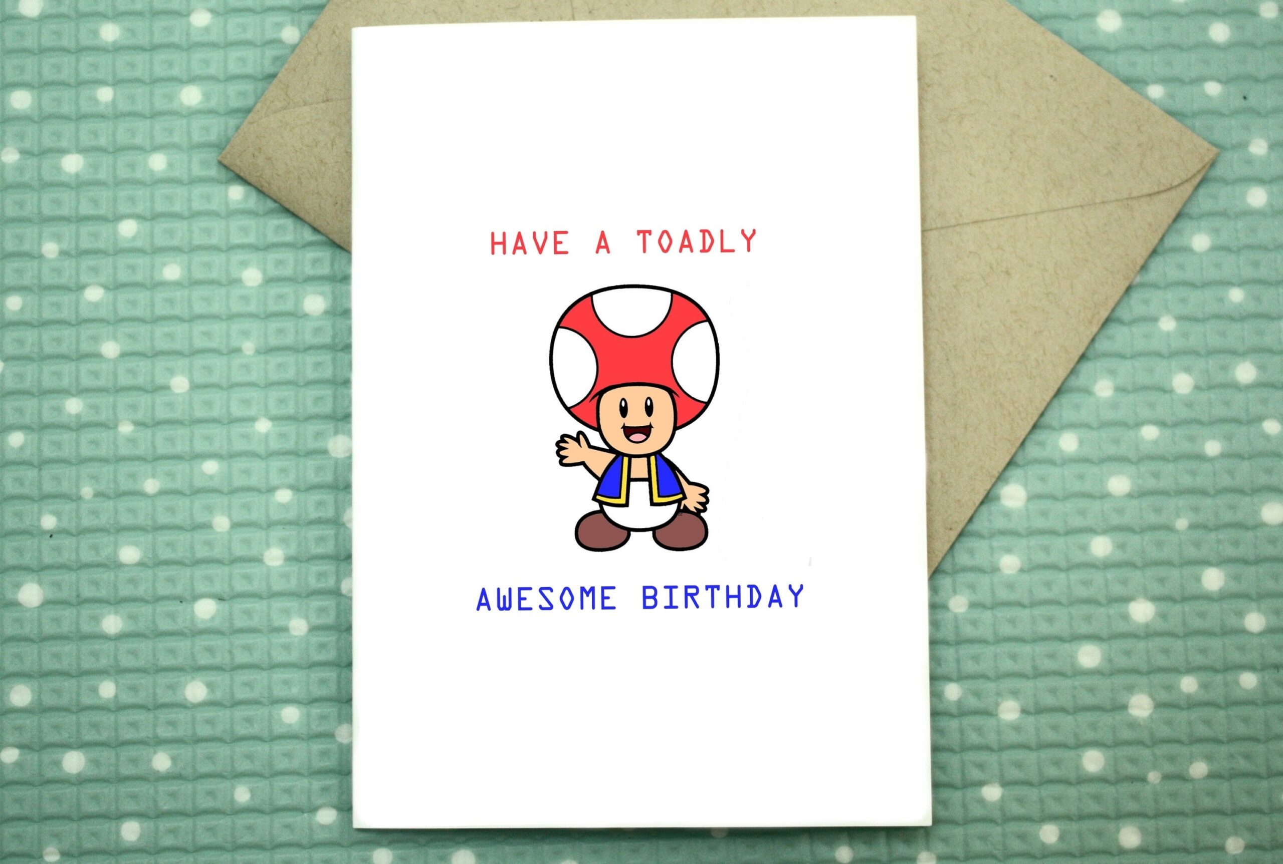 Toad Super Mario Nintendo Toadstool Birthday Card Toad Super Mario Nintendo Toadstool Birthday Card