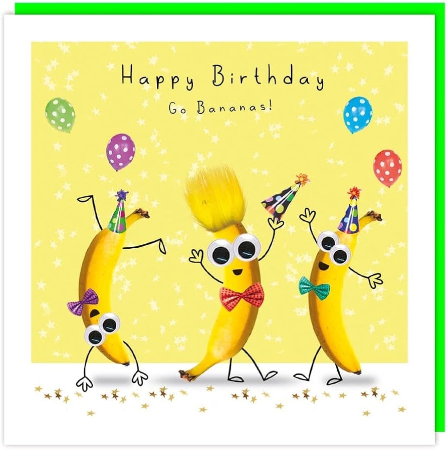 Tracks Publishing Funny Birthday Card For Men Women Bananas With 3D Googly Eyes And Fluff Embellishments Eco Friendly With Biodegradable Cello Bag Made In The UK Amazon co uk Stationery U0026 Office Tracks Publishing Funny Birthday Card For Men Women Bananas With 3D Googly Eyes And Fluff Embellishments Eco Friendly With Biodegradable Cello Bag Made In The UK Amazon co uk Stationery U0026 Office