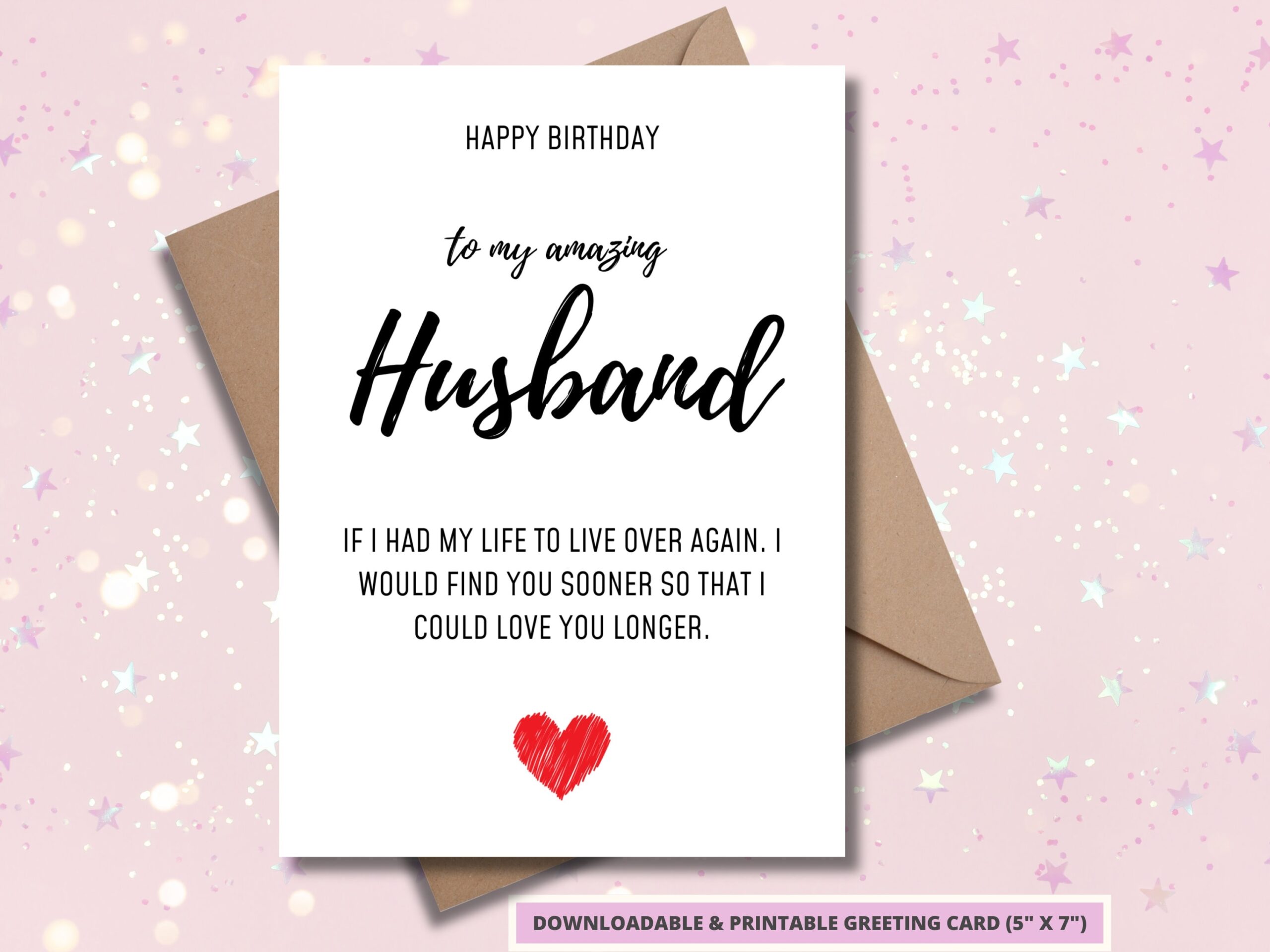 Husband Birthday Card Printable