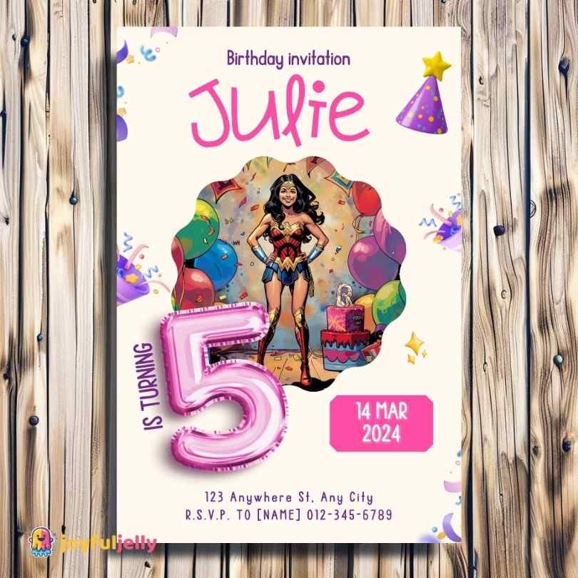 wonder woman birthday cards printable